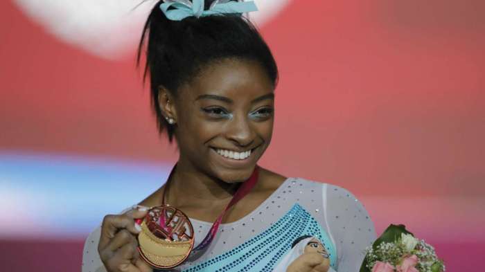 Highlights from Simone Biles’s gold medal win at gymnastics world ... Simone biles gymnastics time100 impact award
