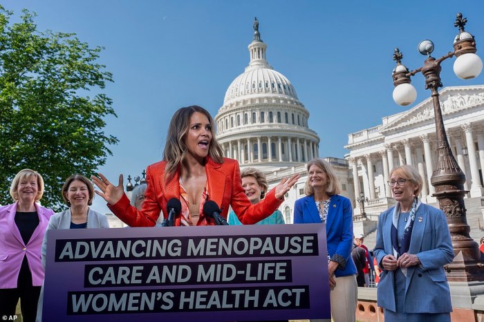 Halle Berry shouts 'I'm in menopause' on Capitol Hill as she fights for ... Halle berry menopause respin