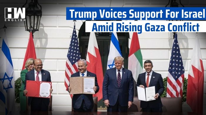Trump backs Israel's war in Gaza - Raw Story Donald trump gaza israel