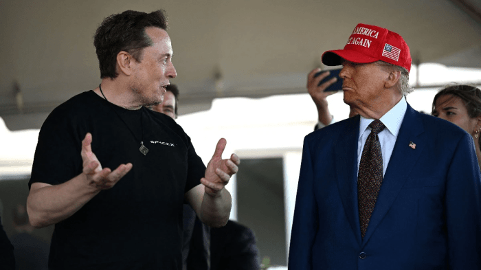 Musk Launches SpaceX Starship Rocket With Trump At His Side Trump musk spat spacexs dragon travel ban