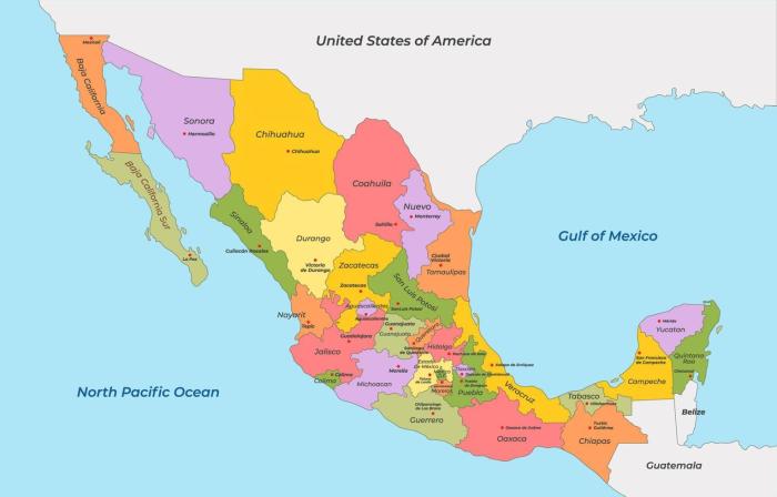 Mexico States Map - List of states of Mexico - Ontheworldmap.com Mexico announce measures next week if no deal us metals tariffs