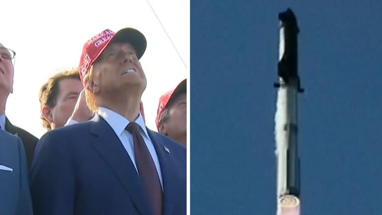 Trump watches as Musk’s SpaceX launches Starship rocket Trump musk feud spacex nasa