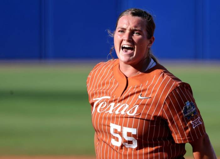 University of Oklahoma Athletics Joley mitchell homers twice no 6 texas beats no 3 florida wcws opener